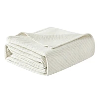 Bedspread 100% Cotton Bed Throw Lightweight Waffle Look Blanket Soft Throw Blanket Quilt for Bed Sofa Living Room Bedroom
