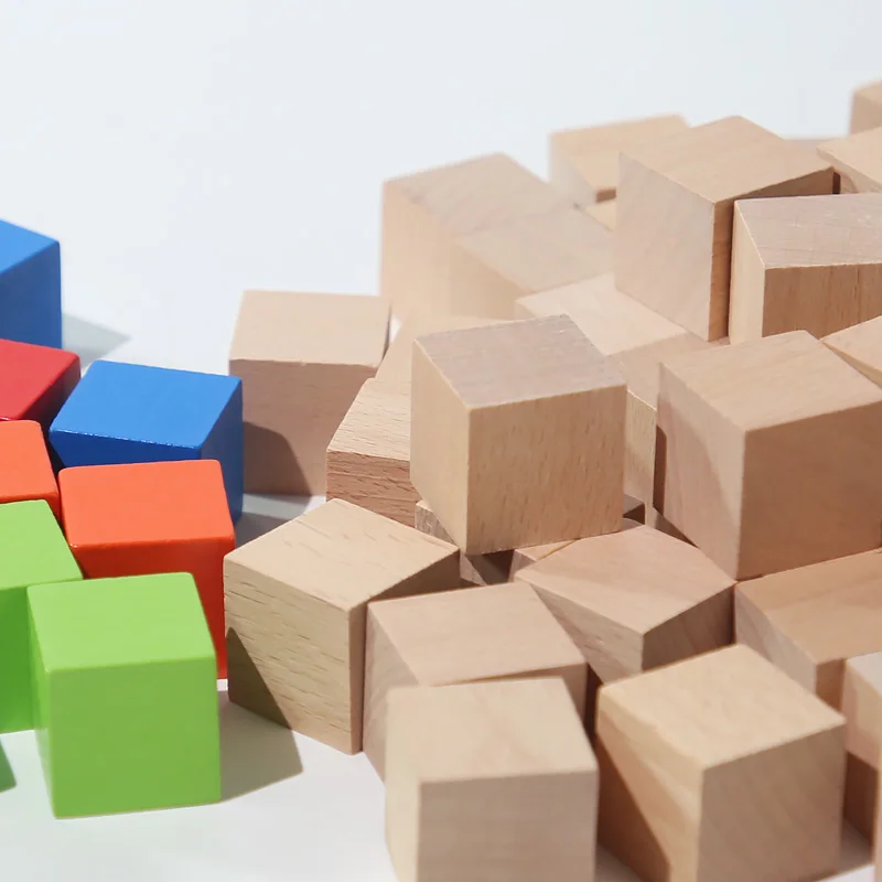 Décennie s de construction colorés en bois pour enfant, cubes carrés à empiler, jouet d'apprentissage en forme de document pour bébé, 100 pièces