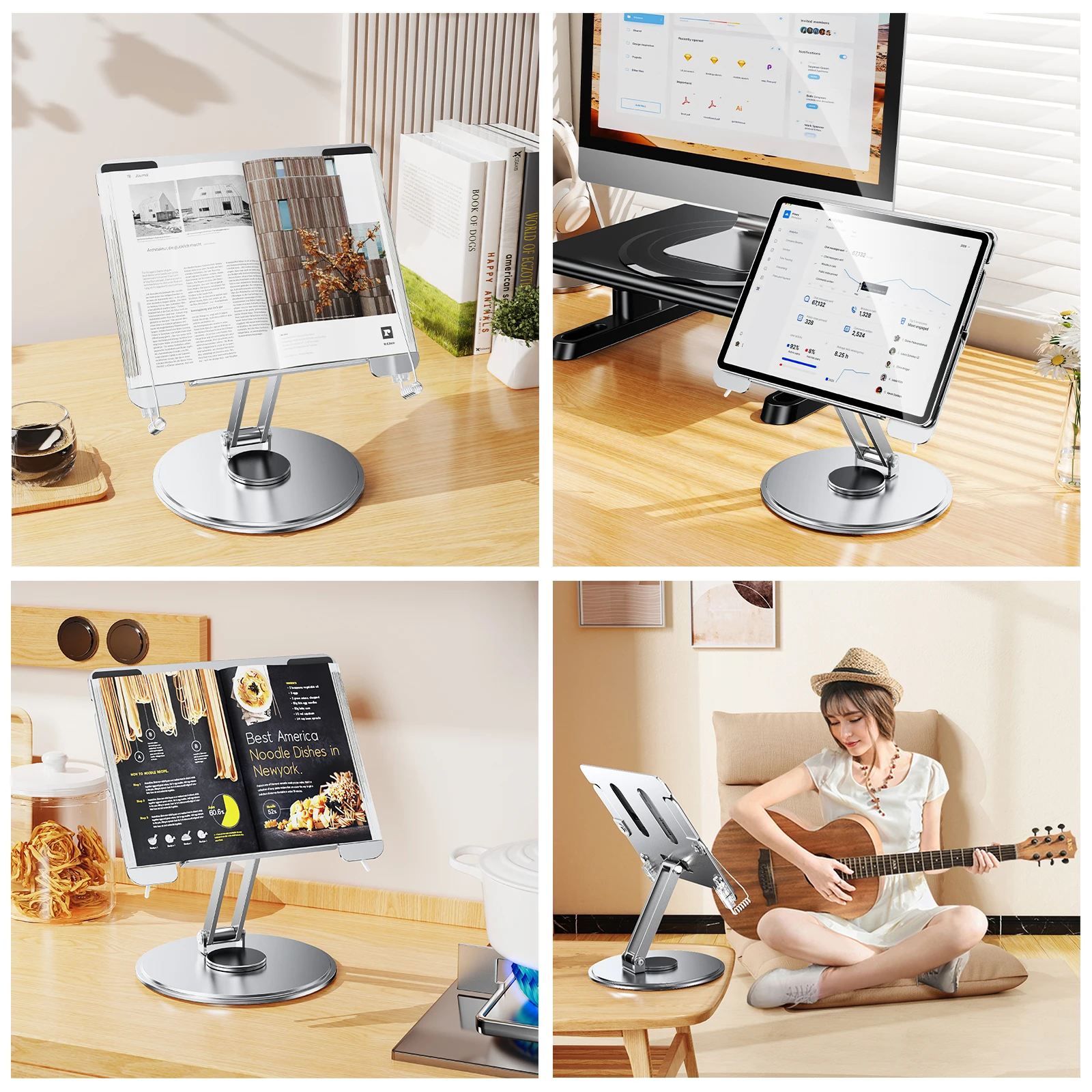 Eary Laptop Stand Desktop Book Stand for Reading 360°Rotatable Tablet Pad Projector Support Holder Desk for Computer  Macbook