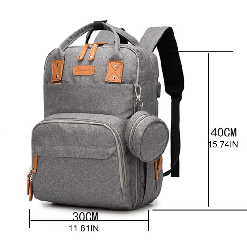Baby Diaper Backback Large Capacity Mummy Nappy Bag Multifunctional Daypack with Pacifier Holder Changing Pad Stroller
