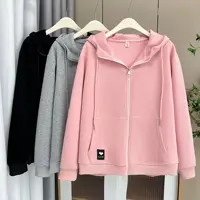 Casual Hooded Love Heart Label Sweatshirt Large Size Women's Autumn Jacket Comfortable Breathable Regular Fit Long Sleeve