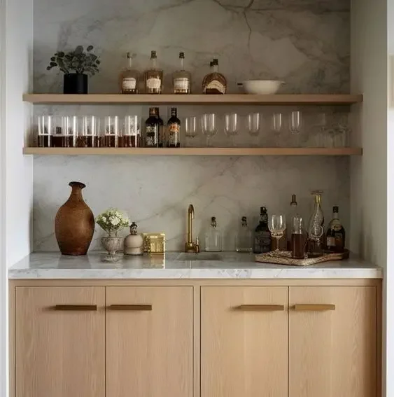 Bar Wine Cabinet Storage Cabinet LED Light Glass Door