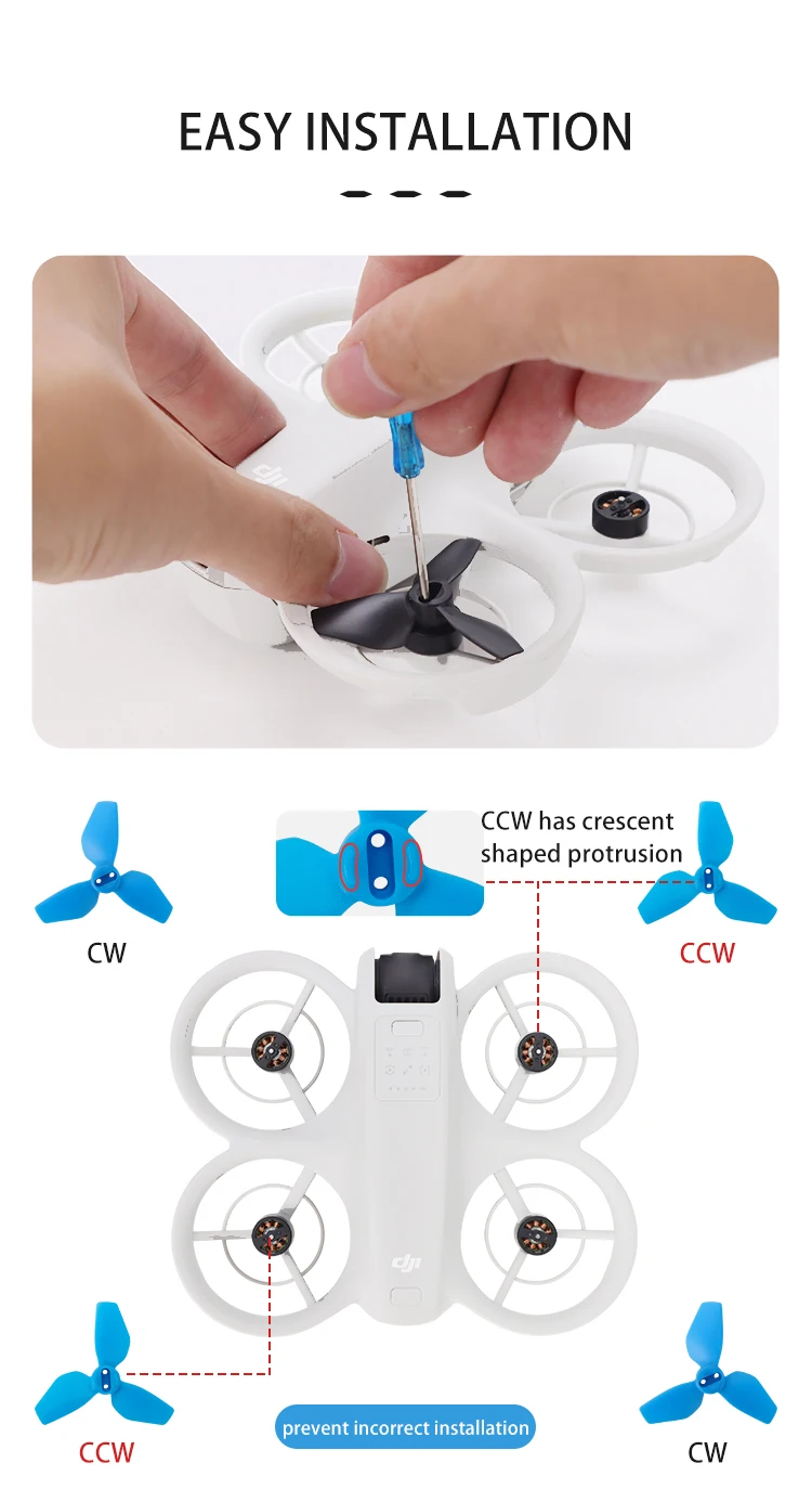 20Pairs 2016S CW CCW Propeller für DJI NEO Drone Ersatz Propeller 3-Blatt Leichte Fans Flügel schnell Release Zubehör – Detail 4