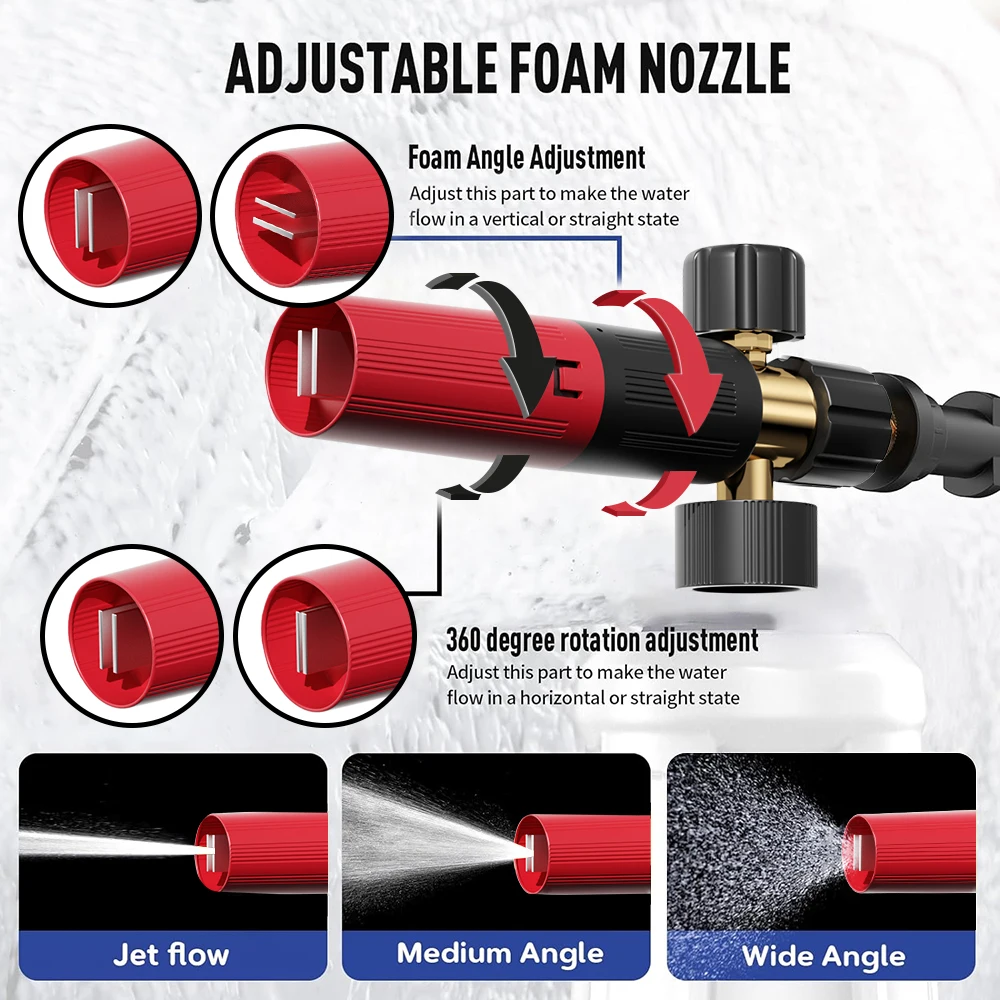 ROUE Foam Generator 1 Litre Bottle Car Wash Foamer Gun Sprayer Pressure Washer for Karcher Parkside Huter Snow Foam Lance Cannon foam sprayer pressure washer foam nozzle car washing spray pot car washing foam pot foam spray pot foam nozzle foam cannon