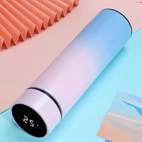 500ML Gradient Water Bottle Smart Insulation Cup Stainless Steel Thermal Cup Thermos for Travel Drinkware Car Cup Coffee Mug 3