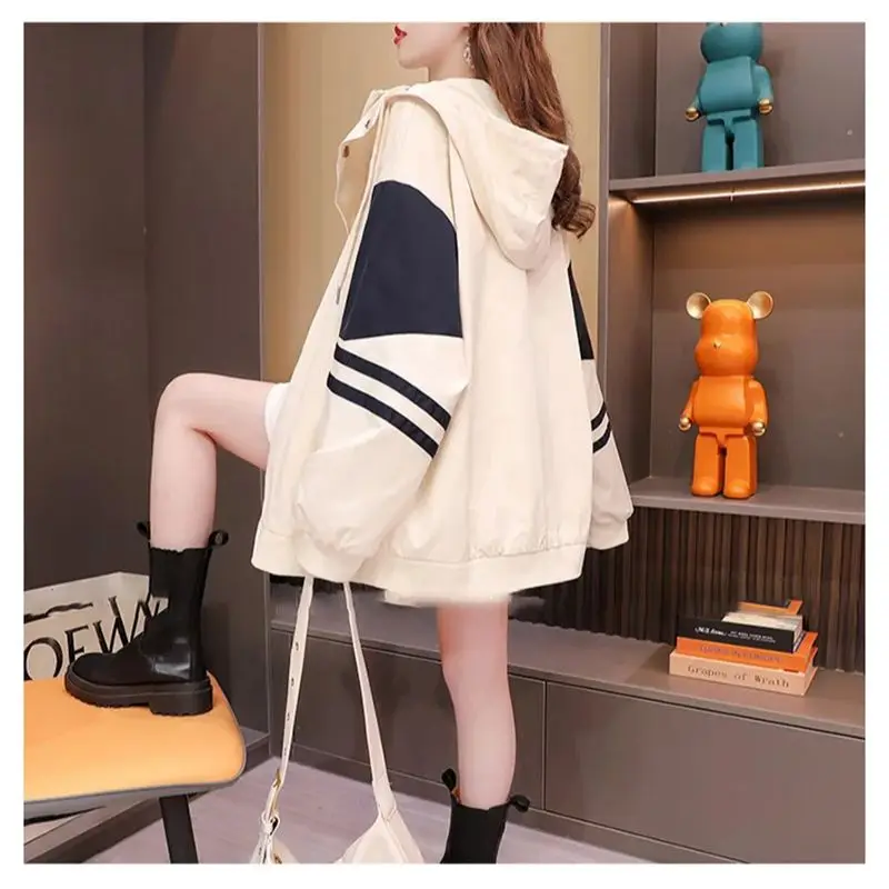 Women's Jacket Cardigan Trench Coat Women's 2024 Spring and Autumn New Loose and Popular Baseball Jacket Trendy Commuting top S8