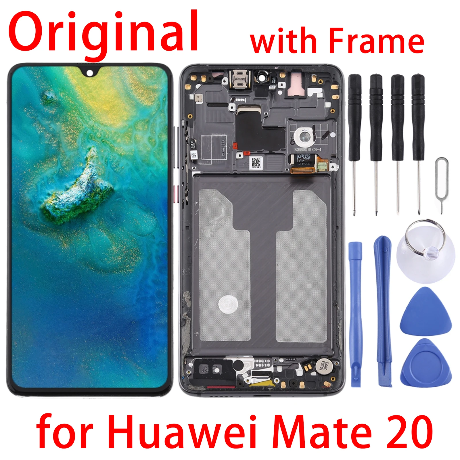 huawei-mate20用のオリジナルlcdスクリーンフレーム付きフルアセンブリ