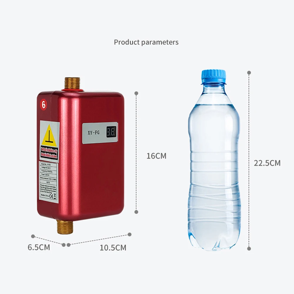Electric Water Heater Instantaneous Tankless Instant Hot Water Heater Kitchen Bathroom Shower Flow Water Boiler 110V/220V