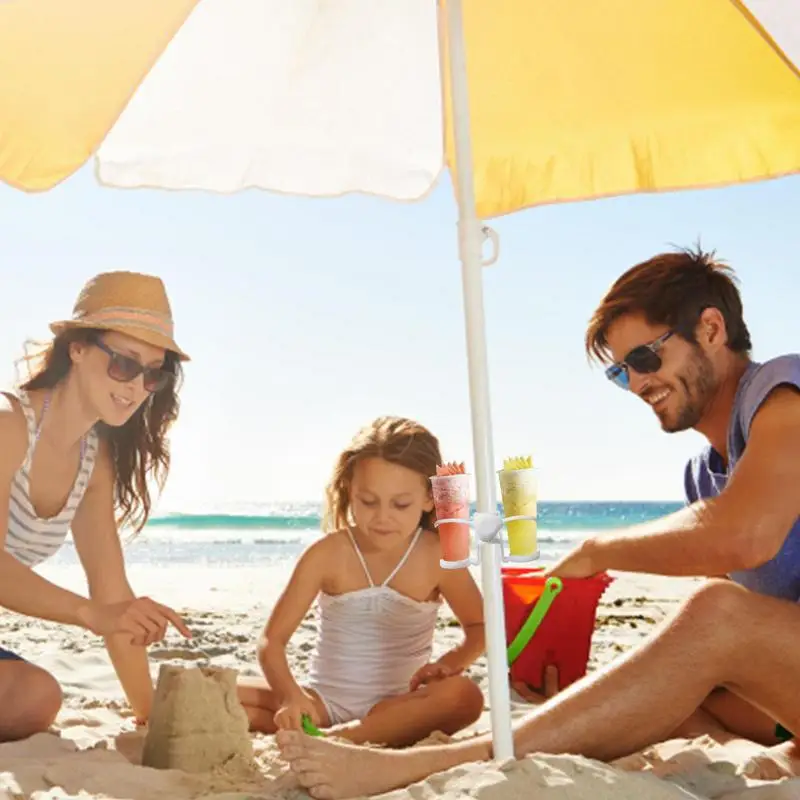 Beach Umbrella Cup Holder Outdoor Parasol Tray Cup Multi-functional Sunshade Umbrella Tube Leak-proof Water Tray Drinks Holder