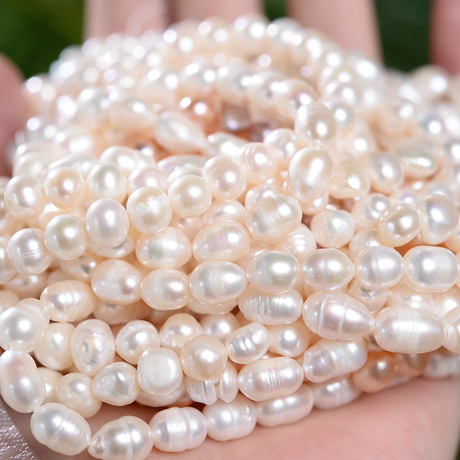 1 Str, Gold Pearl Necklace, Irregular Pearl, AAA, Real Freshwater Pearl,  DIY Pearl Accessories, Multi-Size Pearls, Length 35 cm