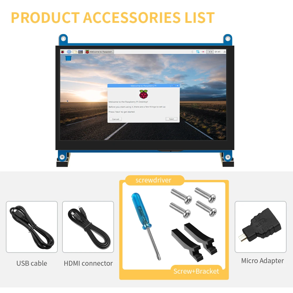 HDMI ޴ ġ , PC   5 ƮϿ TFT ̹ , 1024  600 LCD ÷, 7 ġ, ̽ ȣȯ 