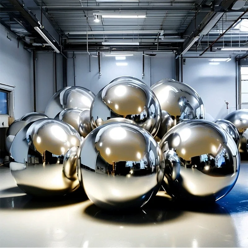 Description Picture 4 of itemHanging inflatable mirror ball giant  balloon for party family wedding opening decoration gold silver black color