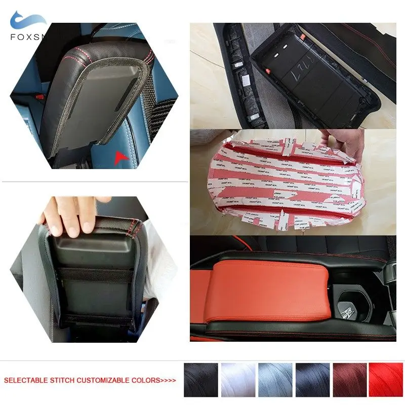 For VW Passat B6 2005 2006 2007 2008 2009 PU Leather with Sponge Car Interior Center Console Lid Armrest Protection Cover Trim