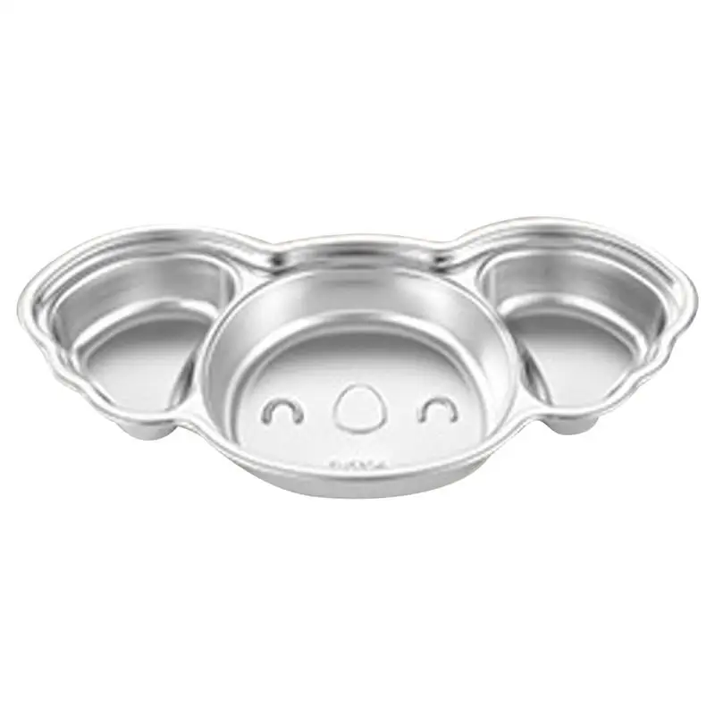 

Забавные детские тарелки из нержавеющей стали, обеденная тарелка, милая посуда для детского сада, многофункциональные тарелки для еды, для школьного детского сада