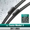 Silicone & rubber  Front Wiper Blades Set For Tesla Model 3 2017 - 2023 Windshield Windscreen Window Brush 26"+19" 1