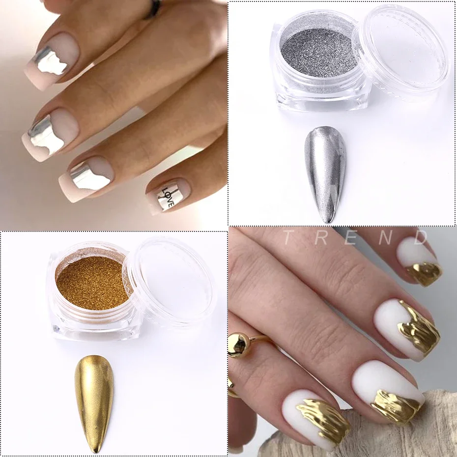 12/24 Colors Metallic Pigment Nail Chrome Y2K Powder Mirror Effect Rubbing On Dust UV Gel Polish DIY Flakes Manicure Accessories