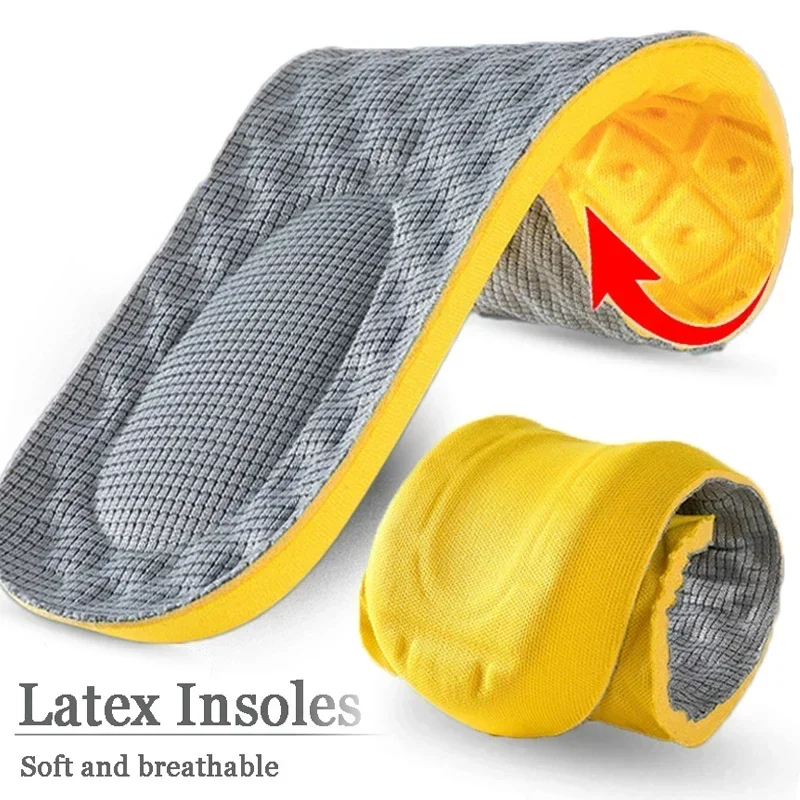 Memory Foam Insoles Soft Latex Women Men Sport Running Foot Support Shoe Pad Breathable Orthopedic Feet Care Insert Cushion 4Pcs