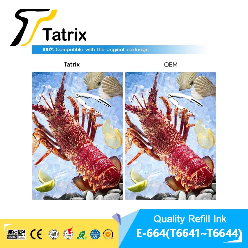 664 T664 T6641-4 Premium Compatible Bottle Refill Tintas Ink for Epson L380 L220 L130 L3060 L3110 L120 L565 L555 ET-2500 Printer