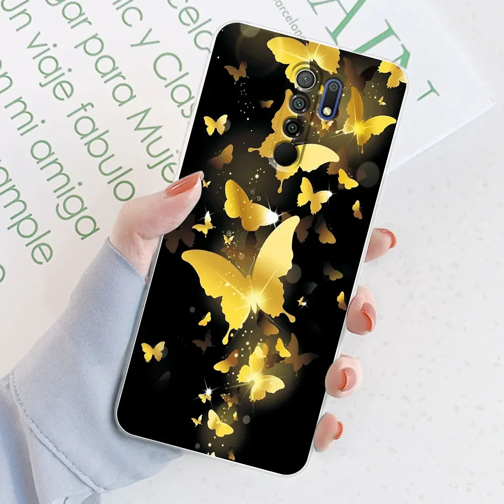 Elegant Watercolor Marble Transparent Silicone Soft TPU Case for 6.53-inch Smartphones - Protective Bumper Back Cover