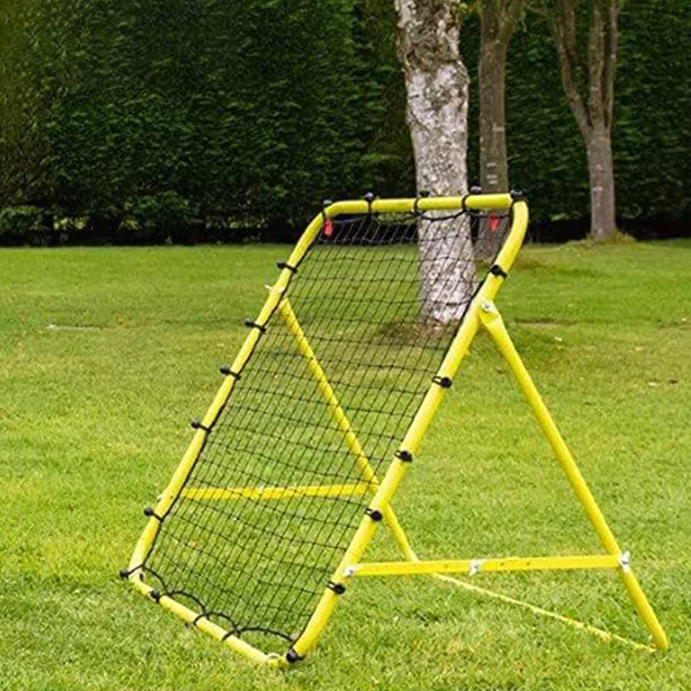 Soccer Rebounder Net with 20 Elastic Ropes Kickback Football Practice Net Rebound Net Training Aid for Kids Teens & Adults
