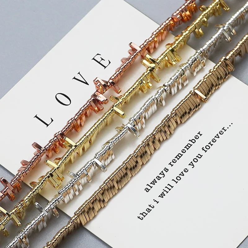 

Разделительные бусины с двумя отверстиями, 14 к, золотистые аксессуары для браслетов, свободные гематитовые бусины для детской рукоделия, 5x 1/5x 2/5x5 мм