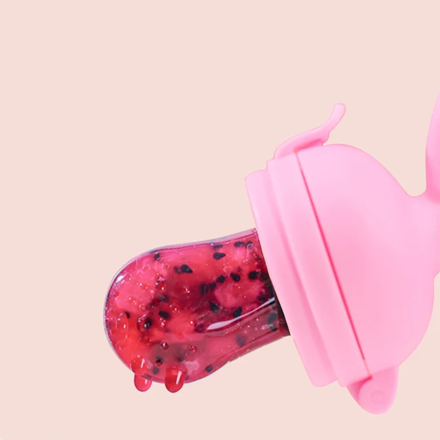 2-in-1 Push-on Type Baby Fruit Feeder, Silicone Fresh Food Feeder, Food and Vegetable Supplement Biting Feeding Tool 6
