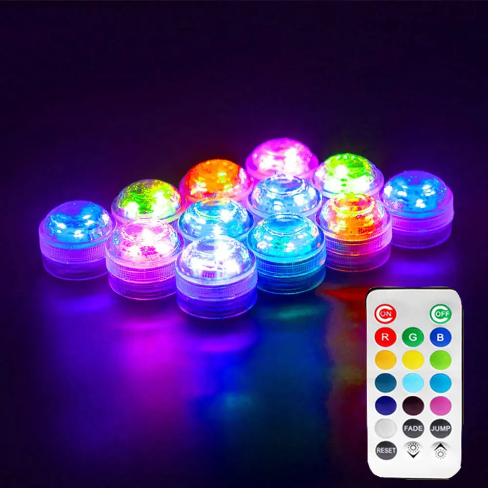 

Submersible Small Mini LED Color Changing Puck Lights With Battery Powered RGB Lamp Nachtlicht For Weding Party Decoration