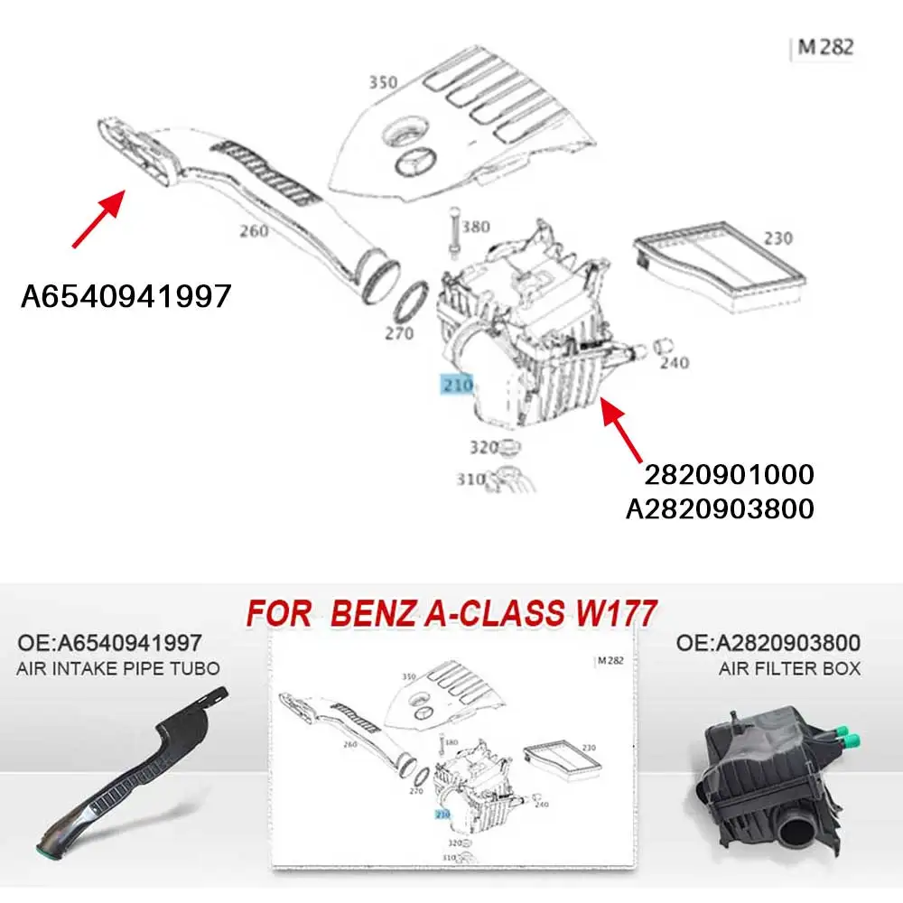 A2820903800 For Mercedes Benz A Class W177 AMG Air Filter Box 2820901000 Auto Parts