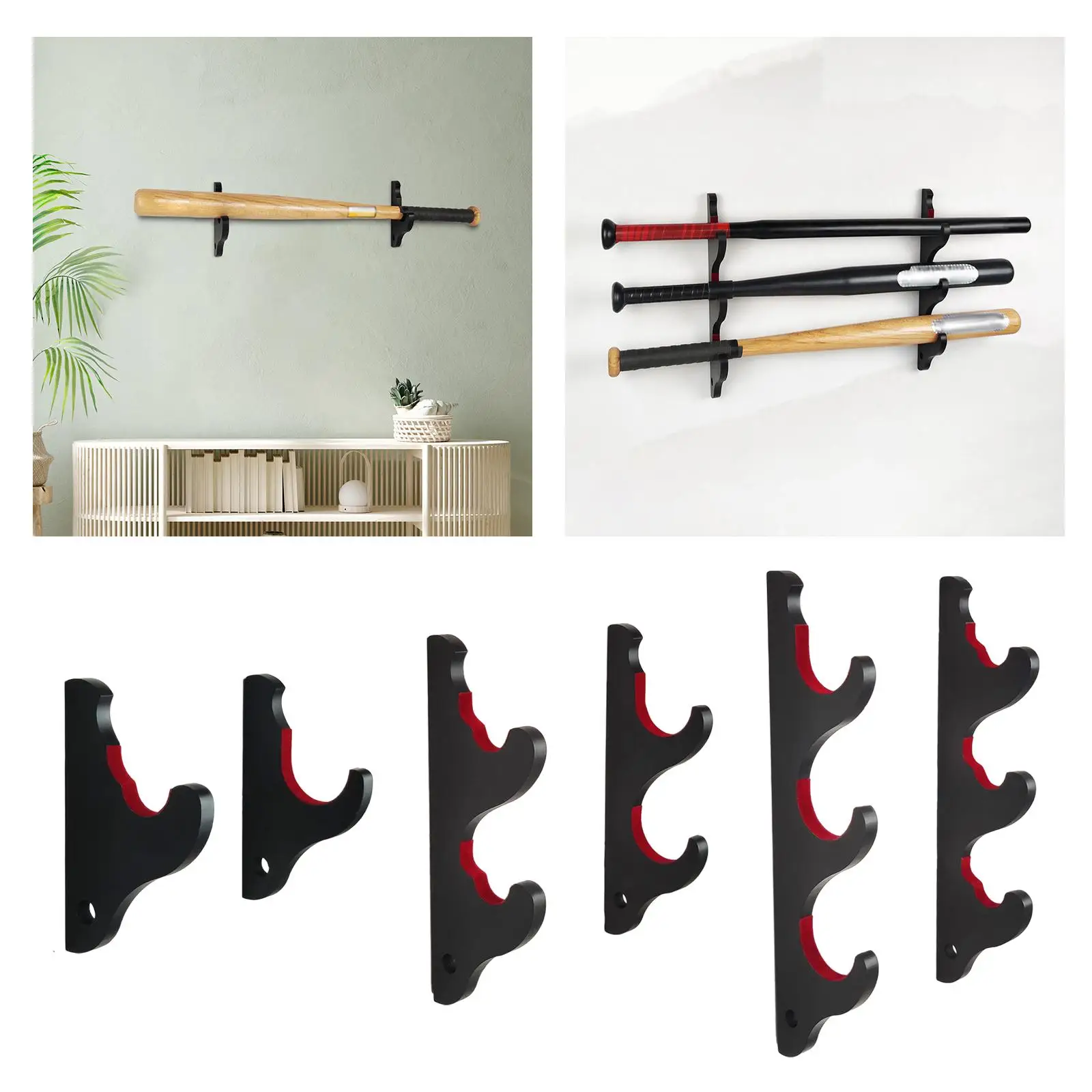 Baseball Bat Display Holder Soft Liner Wooden Baseball Bat Display Hanger