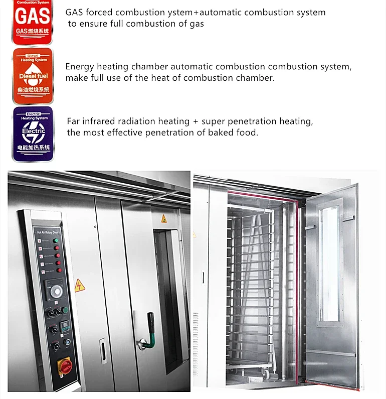 High Quality Electric Rotary Rotary Bakery Industrial Oven For Baking Cupcakes Cheese Cup Cake Sausages Restaurant 3