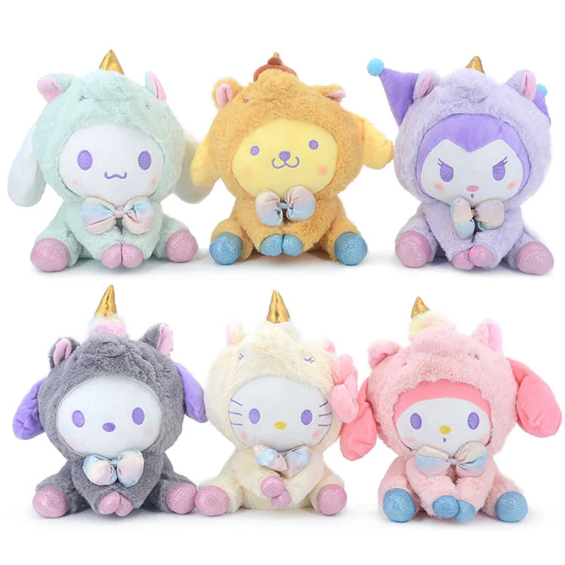 

20CM Anime Sanrio Plush Doll Kuromi My Melody Cinnamoroll Kawaii Pillow Plush Doll PP Cotton Collectible Model Toy Kid Gift