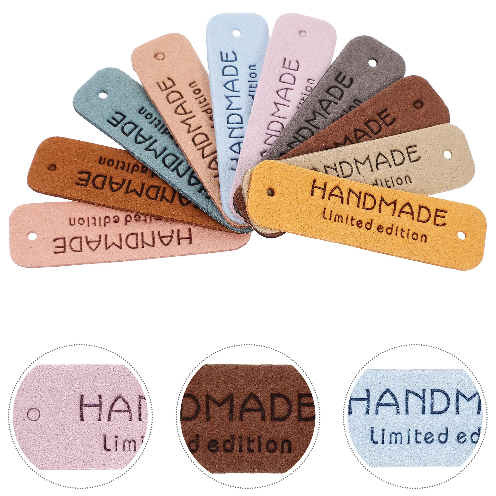 

Handmade Leather Labels Pu Leather Tags Colorful Leather Labels Love Hearts Handmade Embossed Crochet Tags Holes Crafts