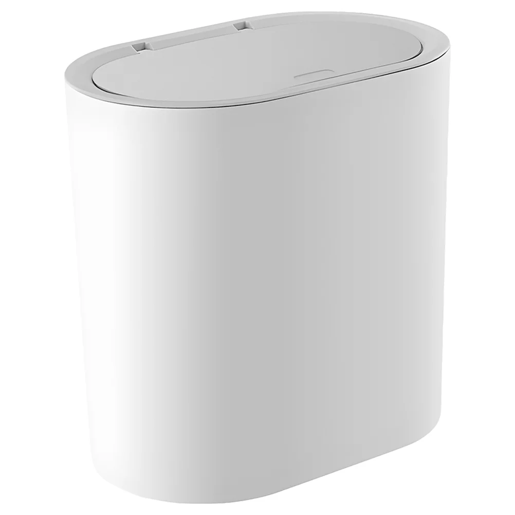 

Trash Can with Lid Bathroom Garbage Flip Pail Rectangle Pp Household Small Waste Bin