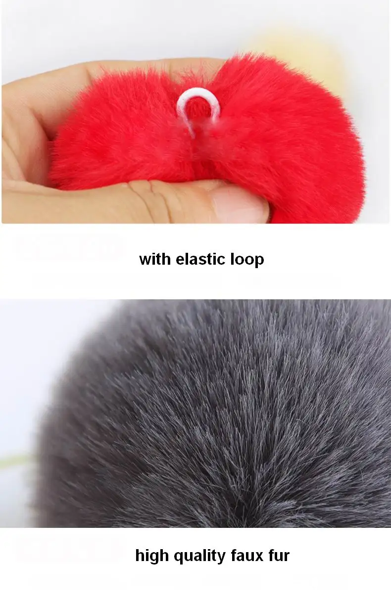 12Pcs/lot Fluffy Faux Rabbit Fox Fur Pompom Fur Pom Poms Ball For