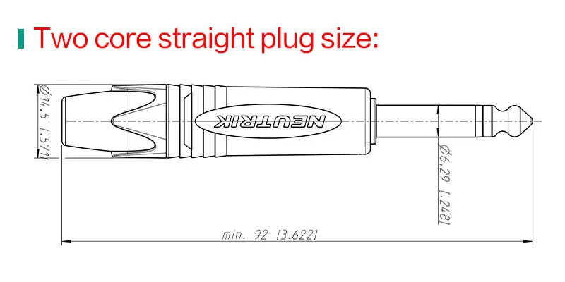 NEUTRIK NP3X 1/4" 6,35mm Mono-Geschweißter Stecker, Reinkupfer-Lötverbinder für Gitarren-Mikrofon-Audiokabel – Detail 6