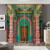 2pcs, spring summer Curtains Indian temple theme Yarn Curtains Versatile Polyester Decorations Ldeal for Living Room, Bedroom, 2