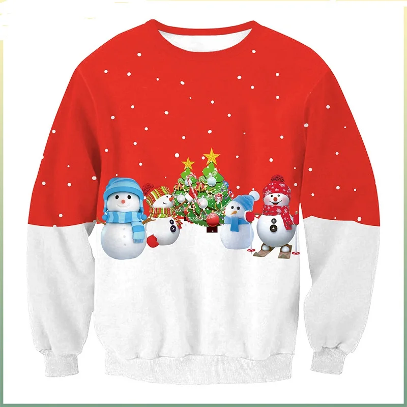 

Swyl004 Christmas Cothes Original Large Round Neck Loose Pullover Women's Sweater Festival Sweatshirt