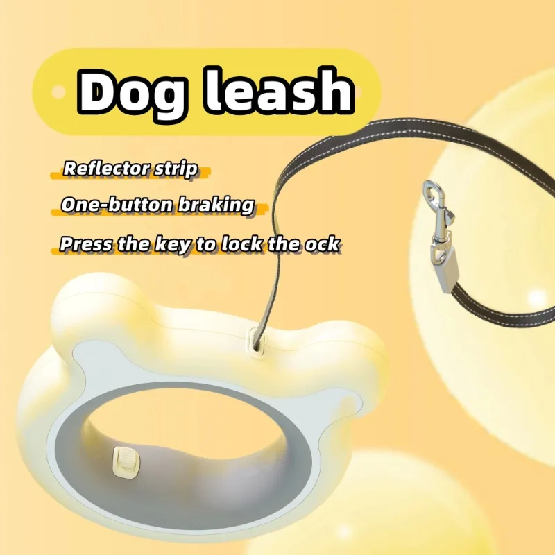 New pet leash Outdoor pet products Cat and Dog products Pet automatic retractor Pet retractable traction 5m automatic retractable dog harness traction rope walking pet dog cat solid leash chain telescopic pet tractor rope