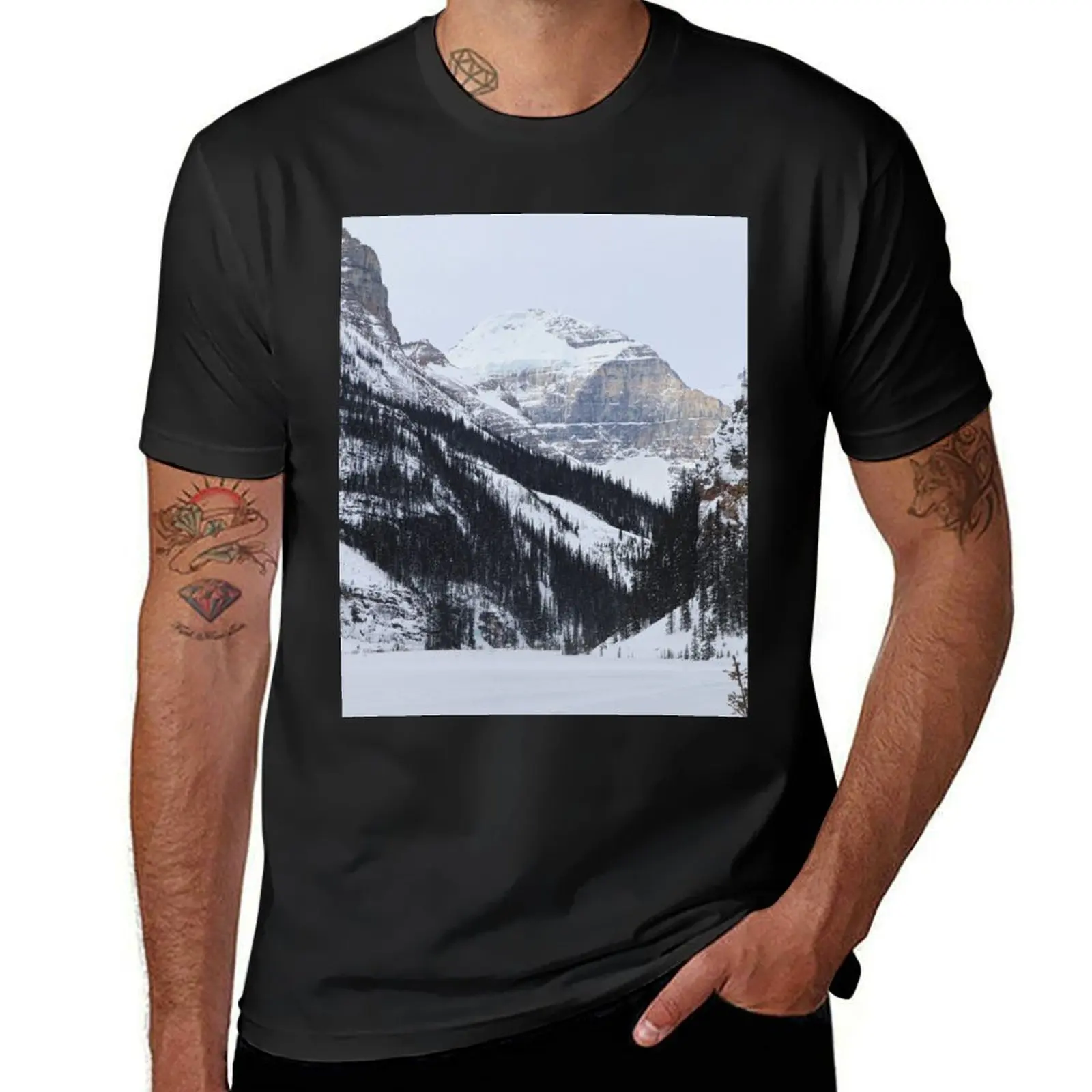 

Lake Louise Mountains in the Winter T-shirt sweat summer top Men's t-shirts