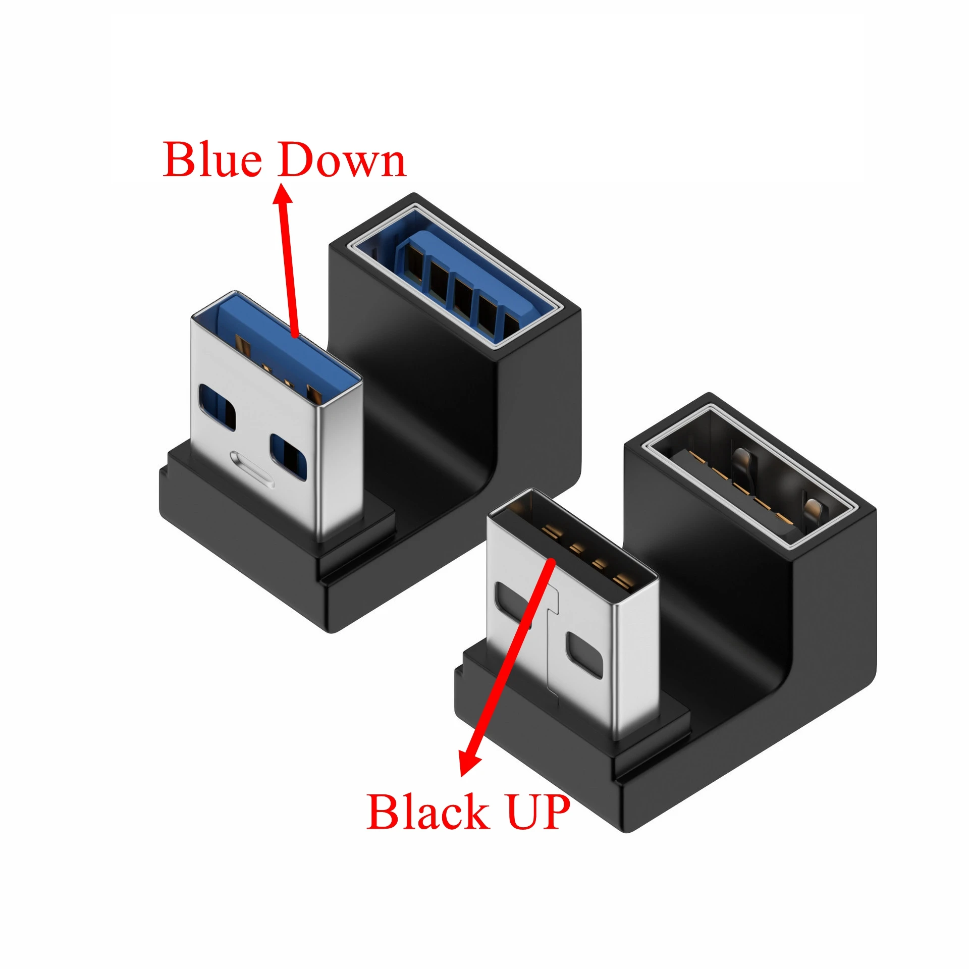 para Cima e para Baixo Adaptador Angular a Usb 3.0 Macho para Fêmea Extensão U-shape Converter l tipo Plug Connector 10gbps - Imagem 3