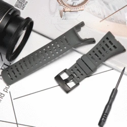 Waterproof Silicone Rubber Watch Band - Durable Replacement Strap for 24mm (Grey)