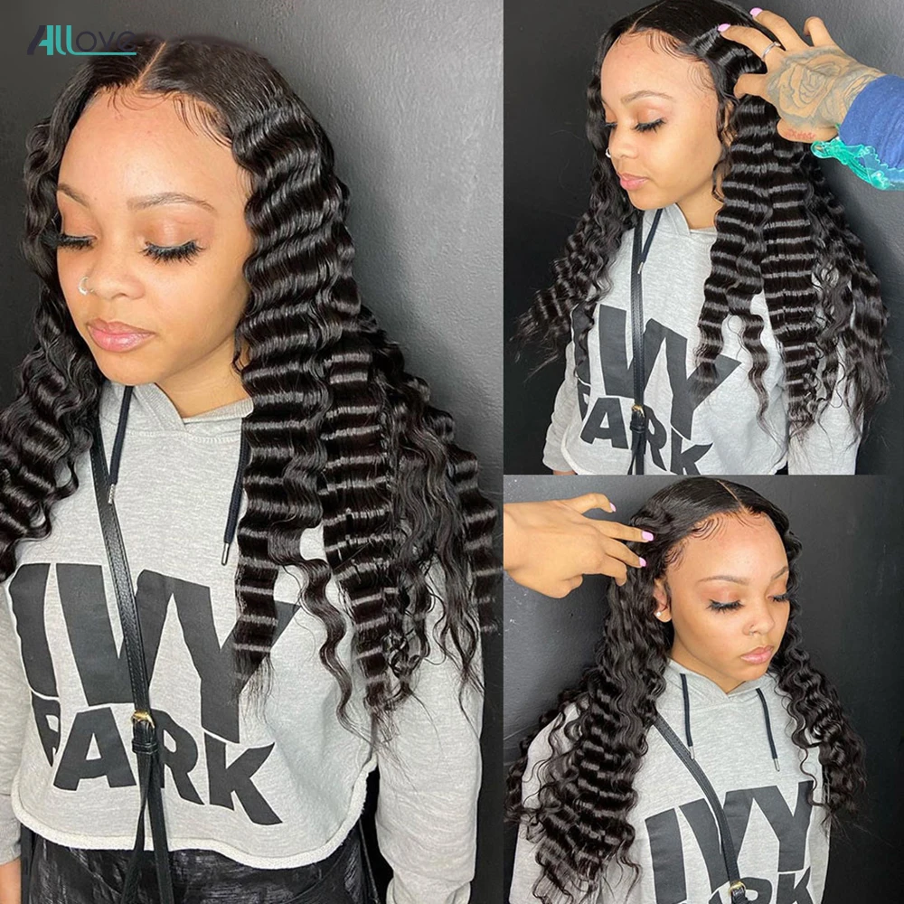 Allove Loose Deep Wave Bundles With Closure Peruvian Hair Bundles With  Closure Non Remy 100% Human Hair Bundles With Frontal - Hair Bundles With  Closures - AliExpress