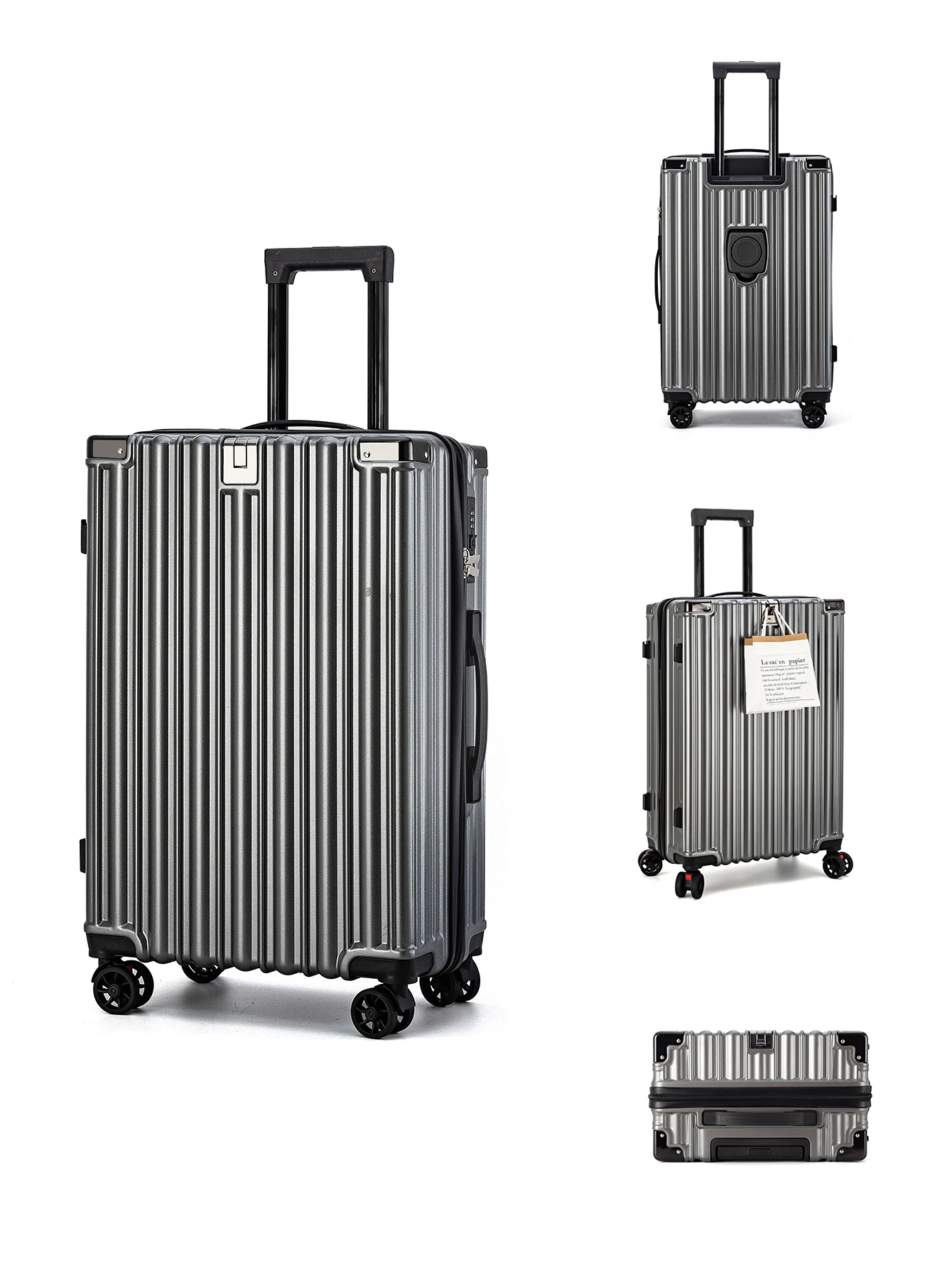 Sturdy Suitcase Aluminum Frame Trolley Case 20 Male and Female Students Universal Wheels 24 Boarding Suitcase Password Leather C