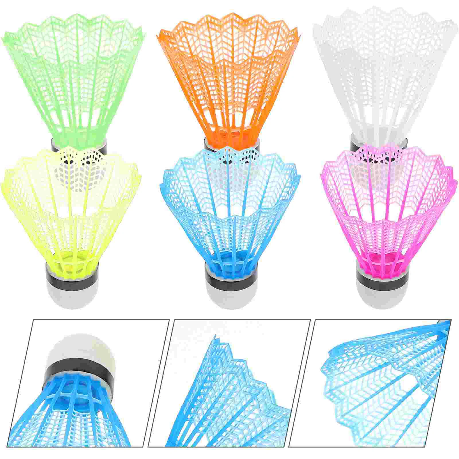 

12 Pcs Colored Badminton Plastic Shuttlecocks Badminton Shuttlecocks Outdoor Small Accessories