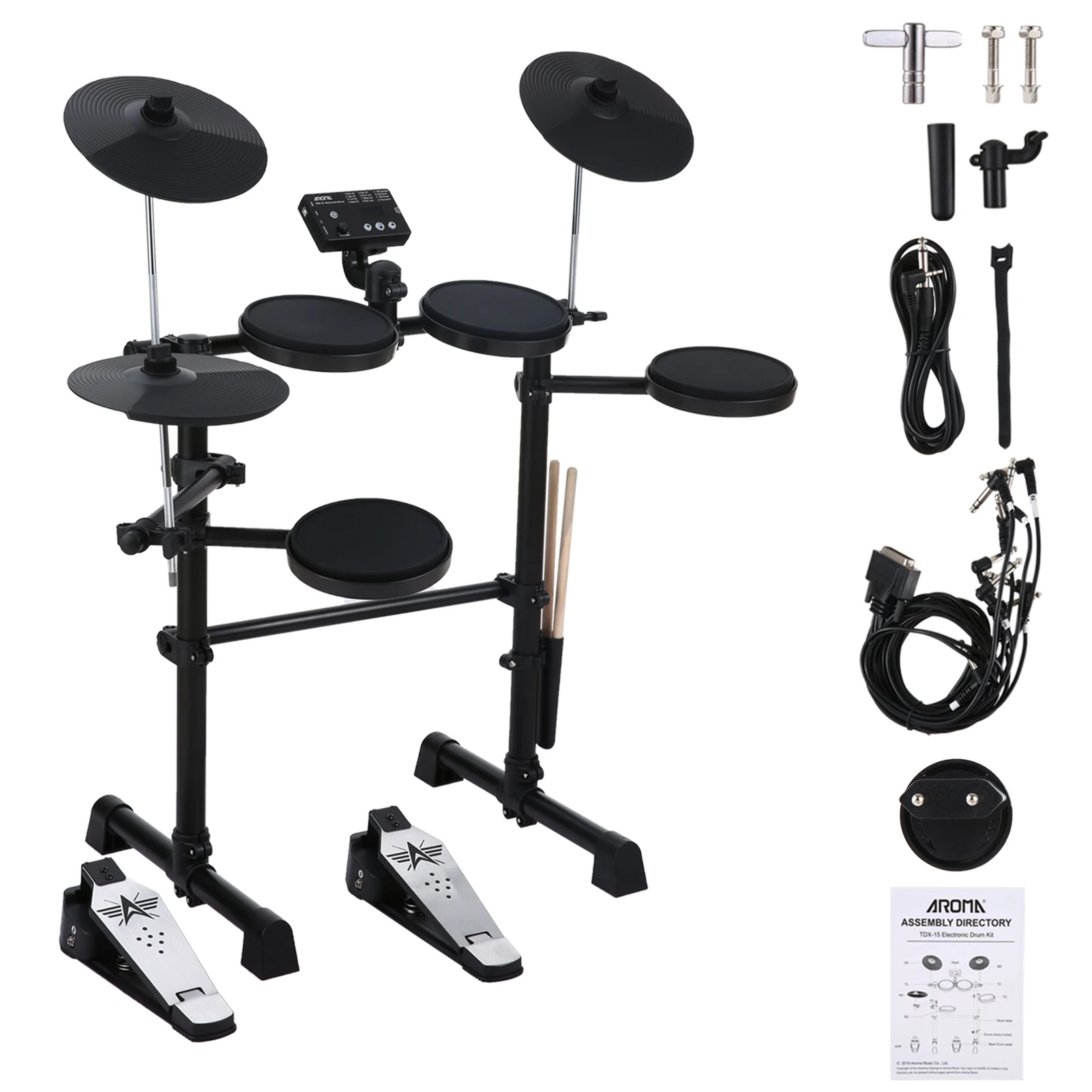 Electric Drum Set 8 Piece Electronic Drum Kit for Adult Beginner 144 Sounds Hi-Hat Pedals and USB MIDI Connection Birthday Gifts