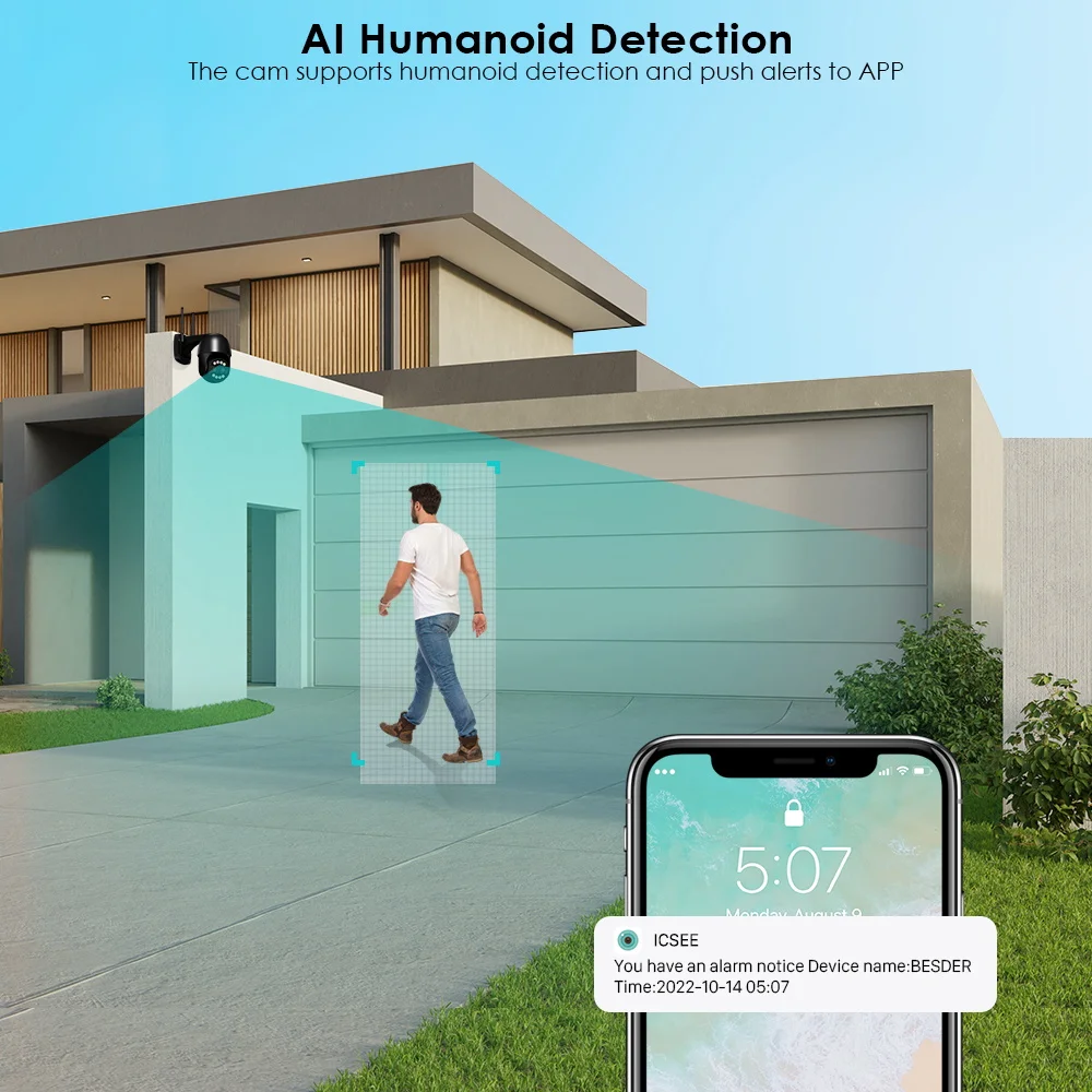    ī޶, AI ΰ , Ʈ Ȩ, ߿   ī޶, ICSEE , 4K, 8MP PTZ IP ī޶, 8  