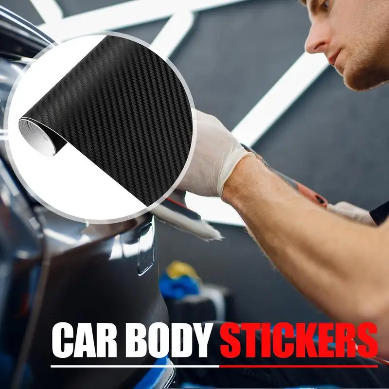 127x30cm Car 3D Carbon Fiber Roll Film Sticker Vinyl Film Auto Rearview Mirror Sticker Carbon Fiber Color Car Center Pillar Deco