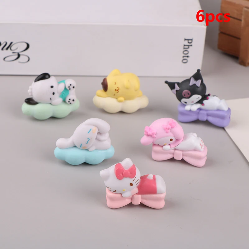 

6 шт., милые аниме строительные игрушки Sanrios