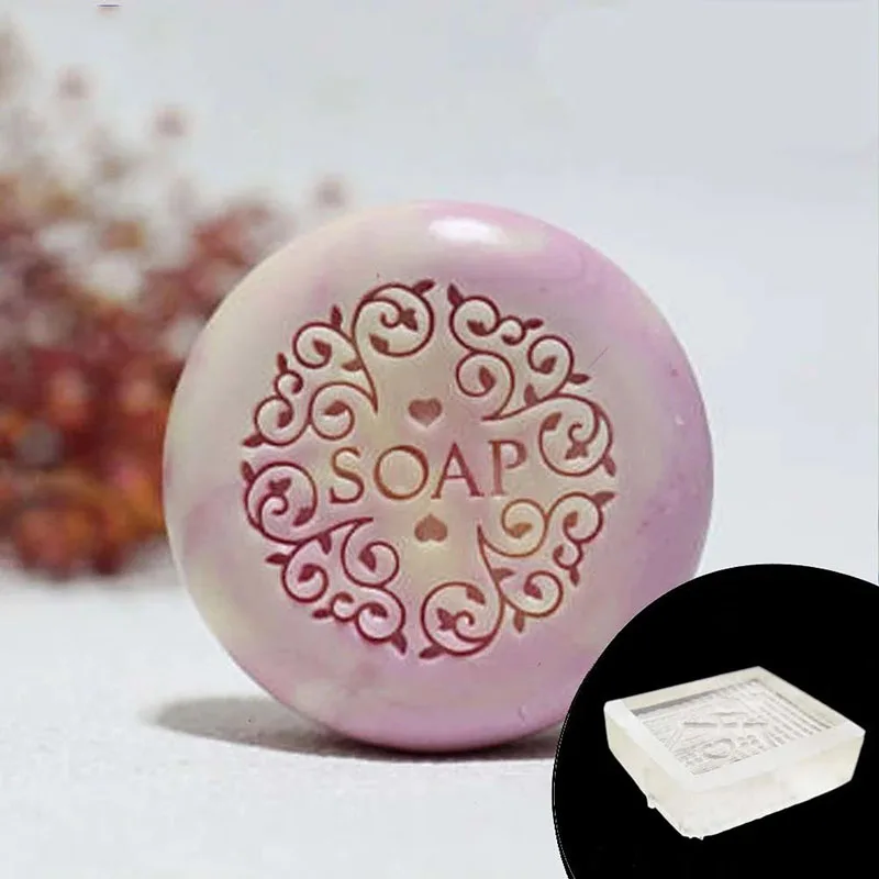 Lavender Pure Olive  Avocado Acrylic Soap Stamp Natural Transparent Custom Stamps For Making Soap Chapter