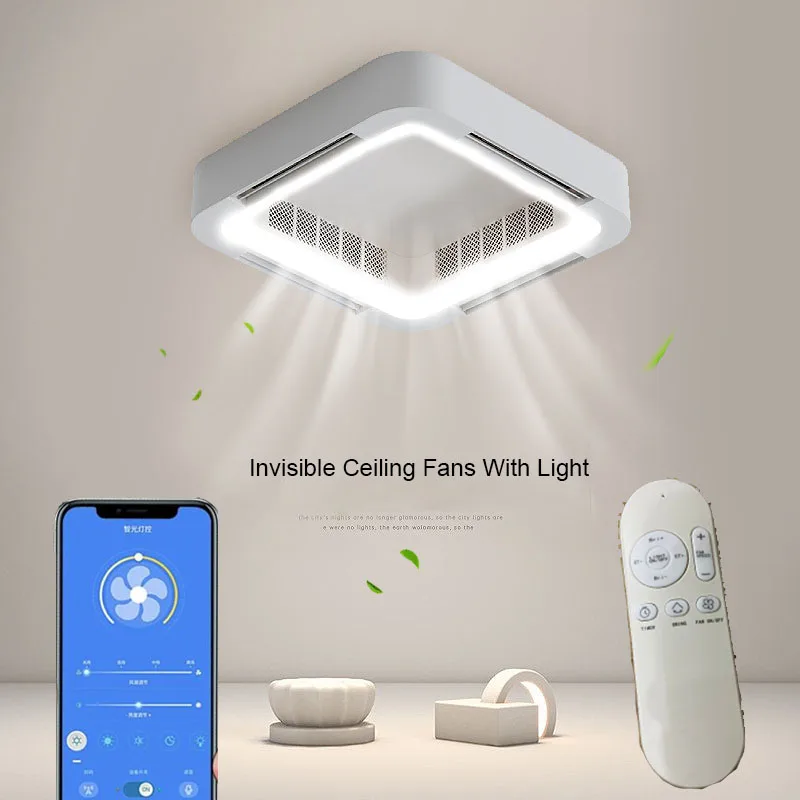 Ceiling Light With Fans Invisible Bladeless Remote Control DC LED Circulator Decoration Bedroom Living Room Lighting electric fan,ceiling fan,led ceiling fan lights,led fan light,led ceiling lights
